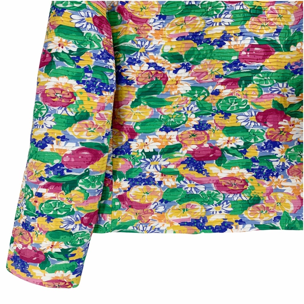 Vintage Margaret Smith Bright and Bold Floral Blazer, Made in the USA - Picture 8 of 12